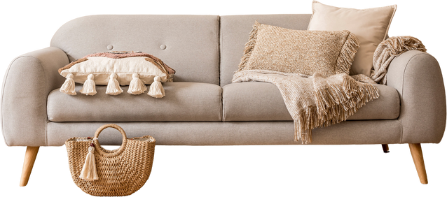 Isolated Beige Sofa on White